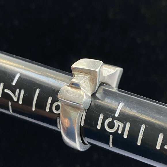 Chunky Handmade Geometric Sterling Silver Don Dietz Ring Size 5.75 TW 11.3 G - Picture 12 of 12